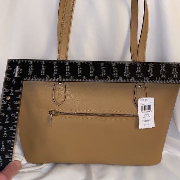 Coach Leather Tote Brand New/w Tags 15” Top Zipper Leather Bag in Latte Color - Picture 12 of 16